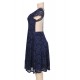 Lace Round Neck Elegant Blue Bodycon Dress