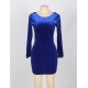 On Sale Backless Blue Sparkle Dress