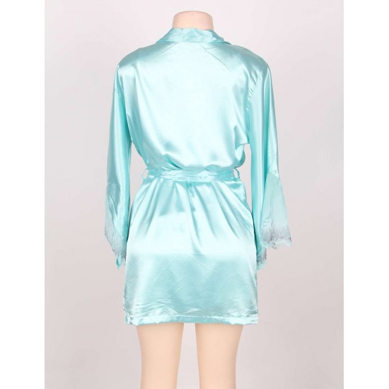 Two-Piece Satin Mint Green Sleepwear