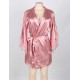 Two-Piece Satin Pink Belted Sleepwear