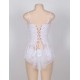 White Plus Size Lace Bride Lingerie With Croch Back 