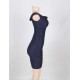 Coral One Shoulder Bodycon Blue Dresses For Women