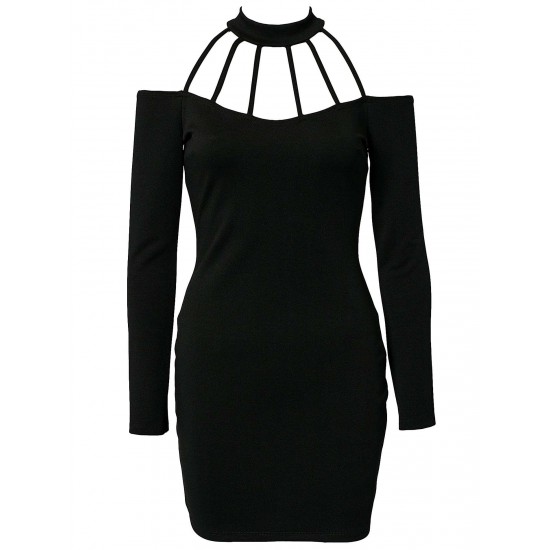 Plus Size Strappy Halterneck Slim Bodycon Dress