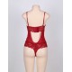 Red Lace And Cranberry Teddy Lingerie