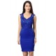 Blue Deluxe Decals Fashion Dress Lace Bodycon