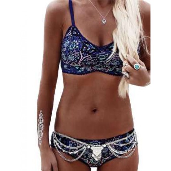 Blue Gypsy Bohemian Print Bikini Swimsuit