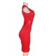 Red Deluxe Decals Fashion Dress Lace Bodycon