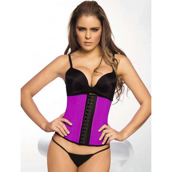 4 Steel Bones Purple Latex Corset