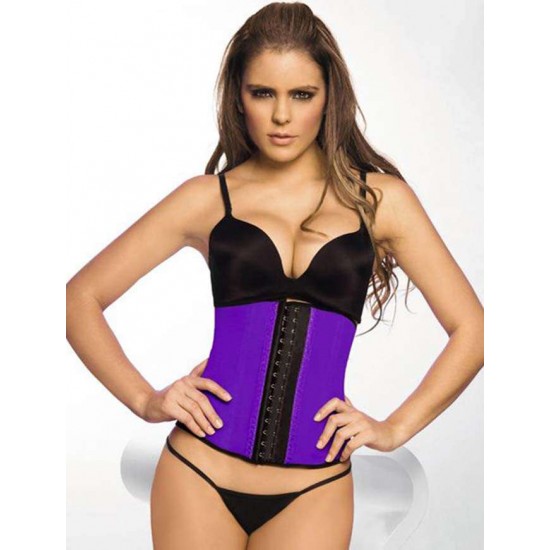 4 Steel Bones Purple Latex Corset