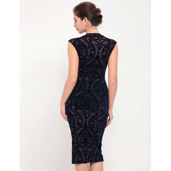 Dark Blue Elegant Bodycon Fashion Slim Dress