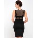 Elegant Embroidery Fashion Dress Black Bodycon