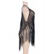 Black Knitted Hollow Out Cool Fringe Beachwear