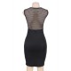 Elegant Embroidery Fashion Dress Black Bodycon