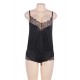 Plus Size Charming Black Sheer Mesh Lace Teddy Lingerie