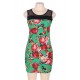 Green Flower Bodycon Print Dresses 