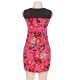 Short Sleeve Pink Flower Print Dresses 