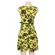 Print rose yellow fashion dress