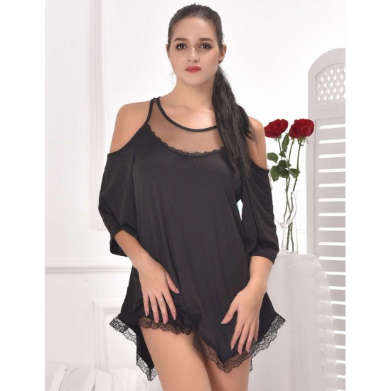 Black Plus Size Irregular Pajamas