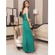 Gold Chain Halter Maxi Green Dress with T Back