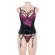 Sexy Purple Lace Bustier Lingerie Set With Bra Rim