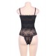 Black Lace Personality Lace-up Sexy Teddy