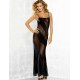 Black Lace Transparent Long Dress Evening