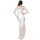 Elegant Lace Hi-low White Evening Dress