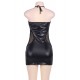 Plus size Black sexy lady leather skirt