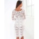 White Sheer Beach Cover Bohemian Dress