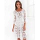 White Sheer Beach Cover Bohemian Dress