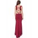 Red Croch Straps Back  Slit Party Gown