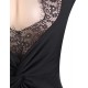 Sexy Long Sleeve Black Lace Trim Party Gown