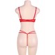 Red Love Affair Scalloped Lace Teddy Lingerie