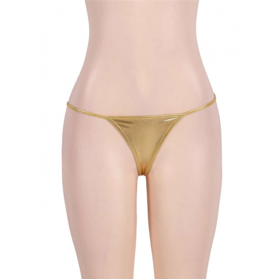 Exotic Micro Shiny Golden G String Thongs