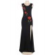 Elegant Sleeveless Floral Embroidered Maxi Dress