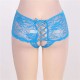 Hot Blue Lace Open Crotch Panty