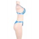 Plue size Blue Lace Crochet Hook Bralette Lingerie Set