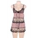 Sweet Polka Dots Lace Stitching Pink Babydoll