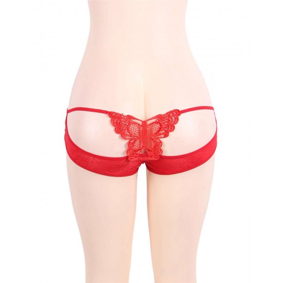 Red Butterfly Lace Panty