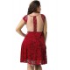 Plus Size Lace Elegant Round Neck Red Bodycon Dress