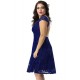 Plus Size Lace Round Neck Elegant Blue Bodycon Dress