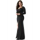 Plus Size Sexy Black Lace Trim party gown