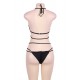 Summer Women Sexy Black Braided Bikini Set