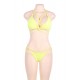 Sexy Summer Women Yellow Braided Bikini Set