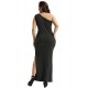 Black One Shoulder Plus Size Dress Wholesale