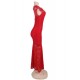 Red Lace Elegant Fishtail Maxi Party Gown