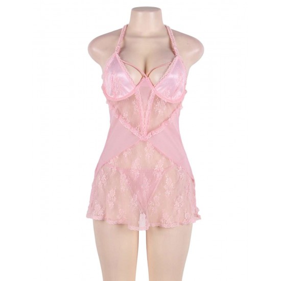 Plus Size Pink Seduction sexy babydoll