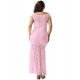 Plus Size Pink Lace Elegant Party Gown