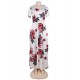 Plus Size Pocket Design Short Sleeve White Floral Maxi Dress