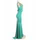 Green Elegant Embroidery Backless Sleeveless Party Gown